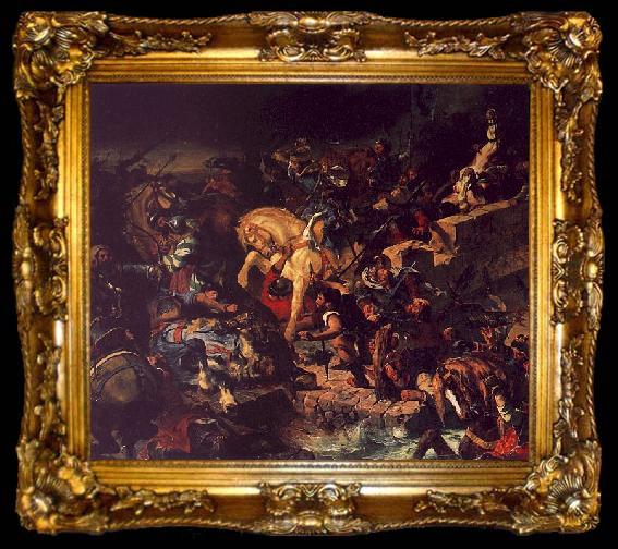 framed  Eugene Delacroix The Battle of Taillebourg, ta009-2